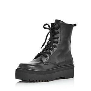 Aqua  Logan Platform Hiker Boots  Black 9.5M